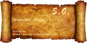 Sneider Olga névjegykártya