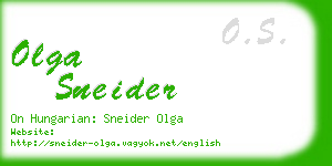 olga sneider business card